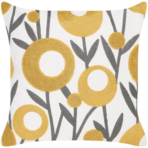 Set Di 2 Cuscini Shallot Cotone 45 X 45 Cm Floreale Ricamato Multicolore - Foto 2