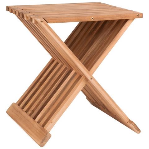 Sgabello Basso Erto - Marrone - Legno - 35x40x45 Cm - Foto 1