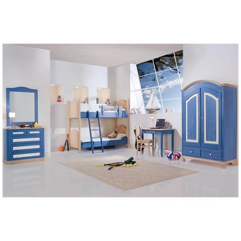 Cameretta Da Letto A Castello Legno Massello Colore Blu - Foto 1