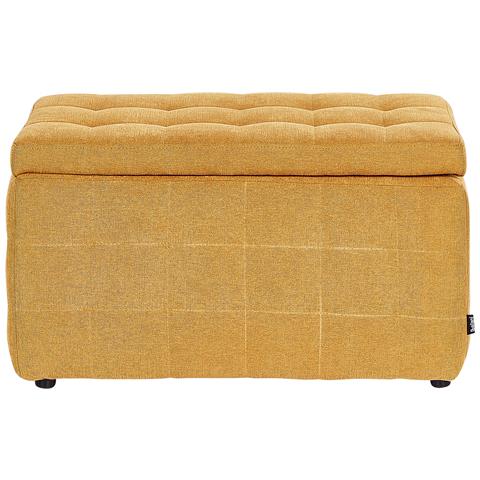 Pouf Tessuto Giallo Con Contenitore Michigan - Foto 2