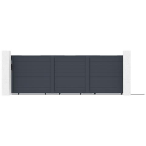 Cancello Scorrevole In Alluminio 5m Eiger H. 160cm Grigio - Foto 1