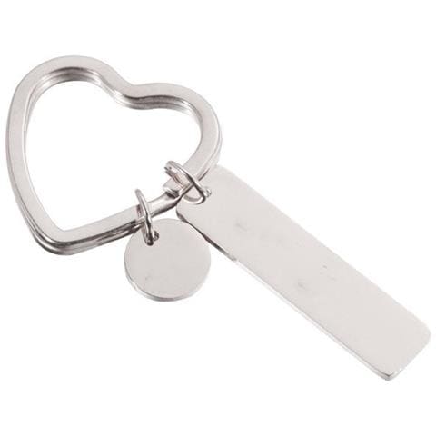 Portachiavi Fai Da Te A Forma Di Cuore In Acciaio Inossidabile In Confezione Da 2 Pezzi Silver - Foto 2