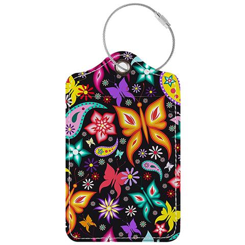 Etichetta Per Bagaglio In Pelle Pu E Porta Carta D'identità Farfalla - Foto 2