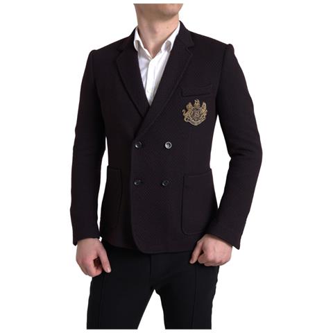 Blazer Doppiopetto Con Ricamo Logo Viola - It48 - M - Foto 1