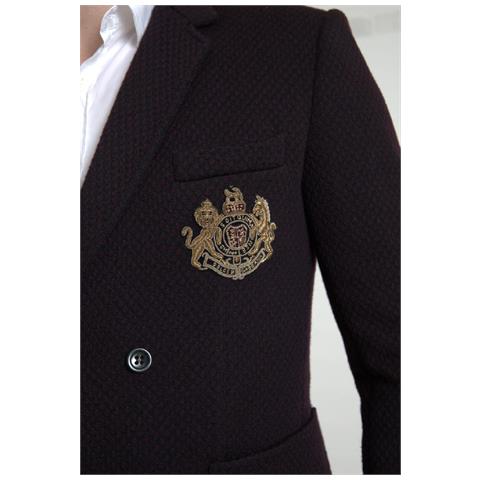 Blazer Doppiopetto Con Ricamo Logo Viola - It48 - M - Foto 5