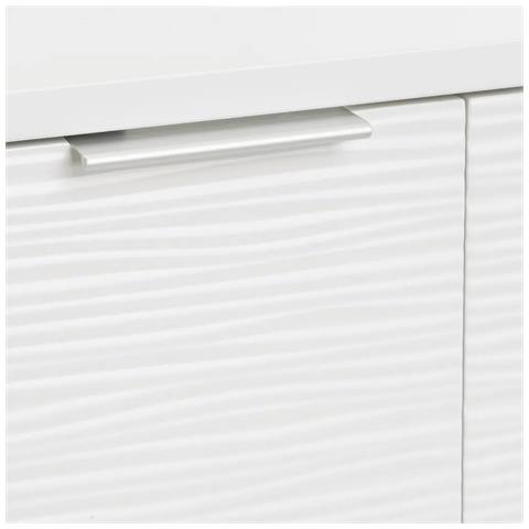 Mobile Bagno Sotto Lavabo Con 2 Ante Ondulate In Legno Laccato Mdf Da 15 Mm Per Lavabo Sospeso.l60xp30xh60 Cm (bianco) - Foto 2