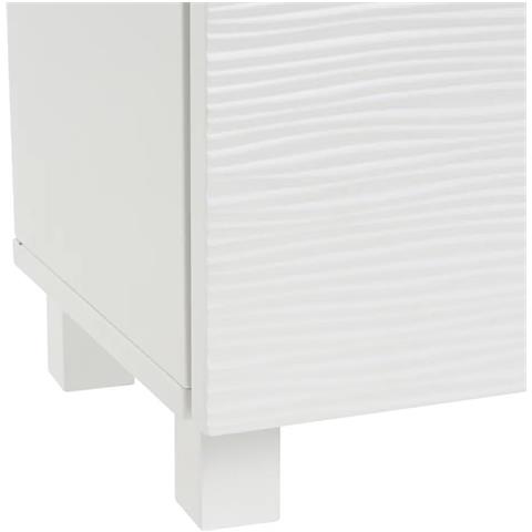 Mobile Bagno Sotto Lavabo Con 2 Ante Ondulate In Legno Laccato Mdf Da 15 Mm Per Lavabo Sospeso.l60xp30xh60 Cm (bianco) - Foto 5