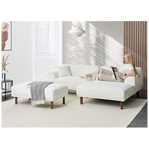 Ottomana Holt Bouclé Bianco - Foto 1