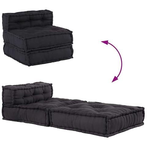 Pouf Modulare Antracite 70x70x54 in Tessuto - Foto 2