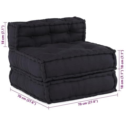 Pouf Modulare Antracite 70x70x54 in Tessuto - Foto 10