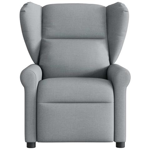 Poltrona Reclinabile In Tessuto Grigio Chiaro - Foto 3