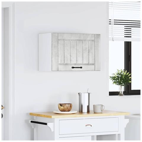 Pensile Da Cucina Lucca Grigio Cemento In Legno Multistrato - Foto 3