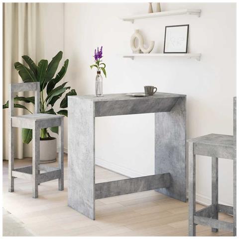 Tavolo Da Bar Grigio Cemento 102x50x103,5 Cm Legno Multistrato - Foto 3