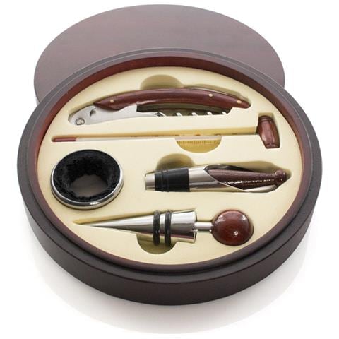 Baco, Set Di Vini In Legno Naturale. Accessori In Acciaio Inossidabile E Legno. - Foto 1