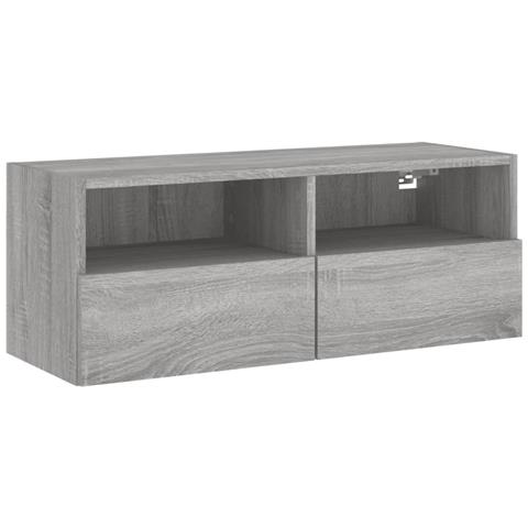 Mobile Tv A Parete Grigio Sonoma 80x30x30 Cm Legno Multistrato - Foto 2