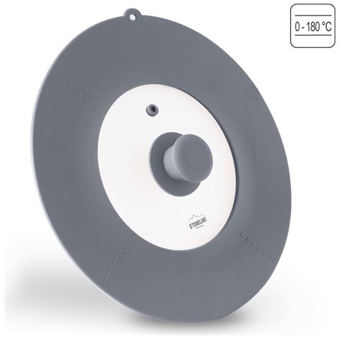 Set Universale Di Coperchi In Vetro (con Plastica), Vetro, Silicone, Grau, 16/18/20/22/24/26/28 - Foto 2