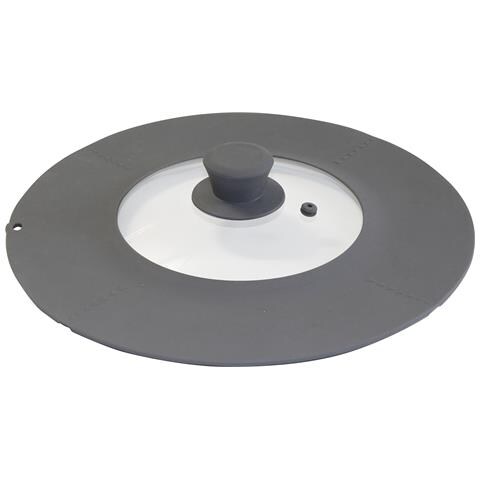 Set Universale Di Coperchi In Vetro (con Plastica), Vetro, Silicone, Grau, 16/18/20/22/24/26/28 - Foto 1