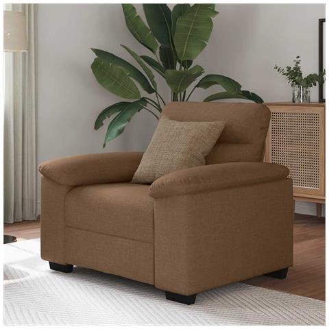 Poltrona Marrone 60 cm in Tessuto - Foto 2