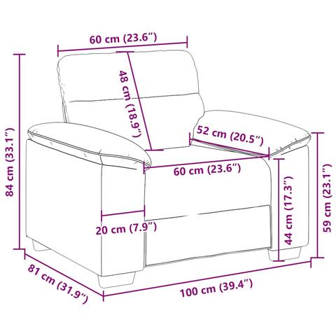 Poltrona Marrone 60 cm in Tessuto - Foto 9