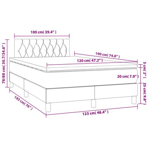 Giroletto a Molle con Materasso Tortora 120x190 cm in Tessuto - Foto 9