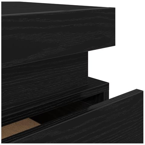 Comodino  con luci LED Nero Rovere 35x39x55 cm - Foto 9