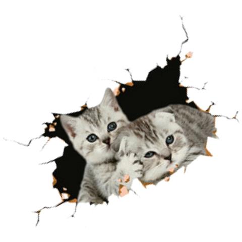 Adesivi Auto 3d Con Gatti: Decorazione Auto Creativa E Divertente (2 Pezzi) - Foto 3
