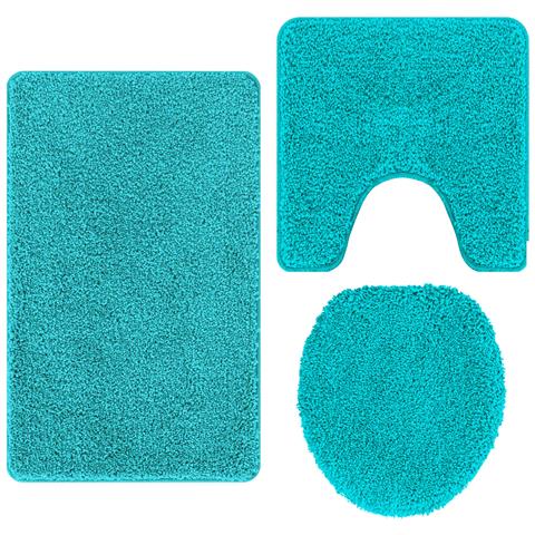 Tappeto da bagno 3 pcs Turchese 50 x 50 cm Polipropilene - Foto 1