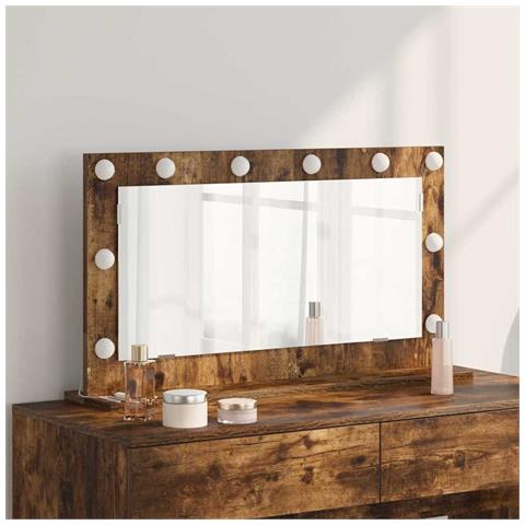 Specchio da Vanità con specchio Rovere fumé 80 x 45 x 18 cm - Foto 2