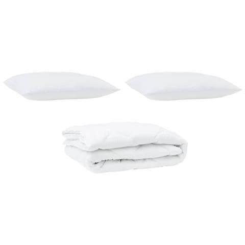 Piumone con cuscini Argyle 3 pcs Bianco 260 x 220 cm Microfibra - Foto 1