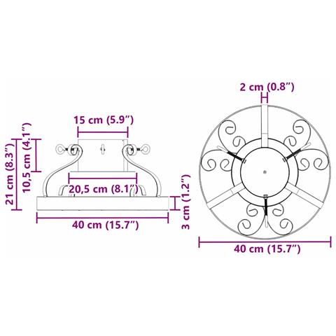 Supporto per Albero di Natale Nero 40 x 40 x 21 cm Acciaio - Foto 9