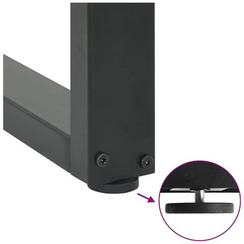Gambe per tavolo da bar a forma di U 2 pz Antracite 40x(90-91) cm Acciaio - Foto 9