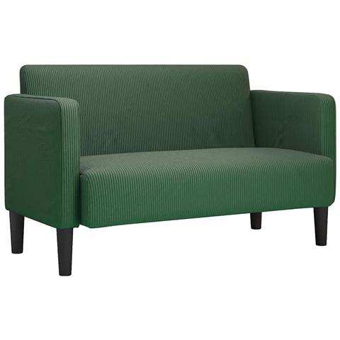 Divano Divanetto Verde Scuro 109cm Tessuto di Velluto a Coste - Foto 1