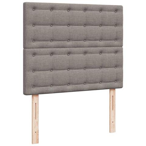 Struttura Letto Pouf con Materasso Tortora 120x190 cm Tessuto - Foto 9