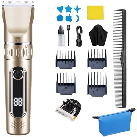 Set Tagliacapelli Elettrico Dorato Con Lama Di Ricambio - Kit Professionale Per Il Taglio Dei Capelli A Casa - Foto 1