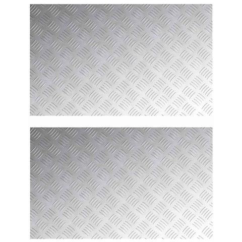 Dischi Quadrati 2 pcs Argento 80 x 50 cm Alluminio - Foto 1