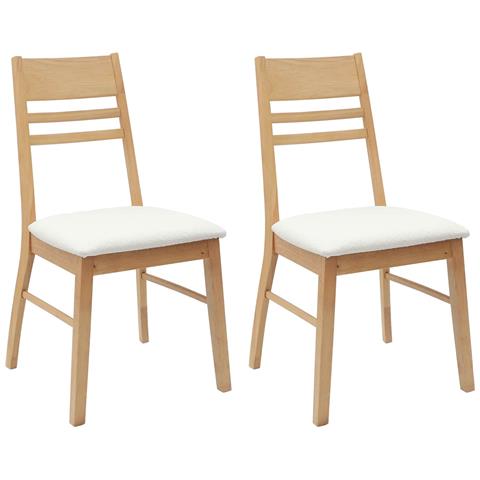 Sedie da pranzo 2 pcs Naturale 43 x 54 x 89 cm - Foto 1