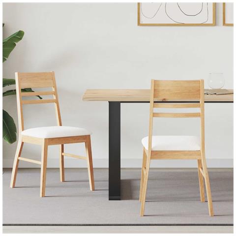 Sedie da pranzo 2 pcs Naturale 43 x 54 x 89 cm - Foto 2