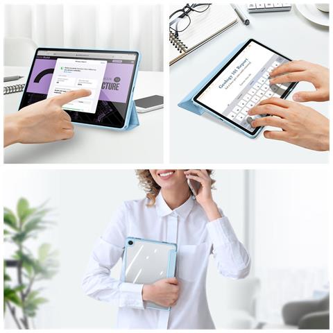 Cover per Galaxy Tab A9+ - Pelle /PU, Blu, Auto Wake /Sleep - Foto 2