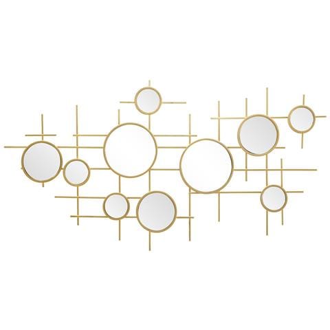 Specchio Con Cornice Cerchi 27-oro-metallo-117x4,5x61 Cm - Foto 1