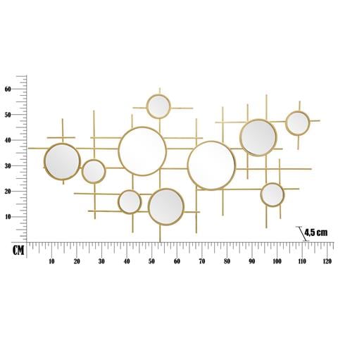 Specchio Con Cornice Cerchi 27-oro-metallo-117x4,5x61 Cm - Foto 6