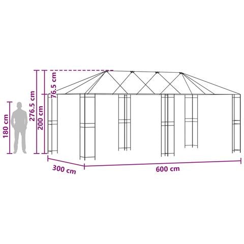 Struttura Gazebo 6 x 3 m Nero Acciaio - Foto 7