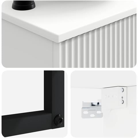 Lavabo da Parete Bianco Lucido 53 x 35 x 39 cm - Foto 2