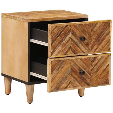 Comodino Marrone 40 x 33,5 x 46 cm Legno di mango massello - Foto 2