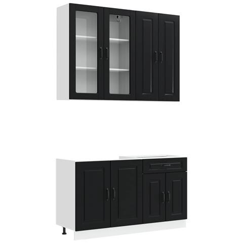 Unità Cucina KALMAR 4 pcs Nero Legno ingegnerizzato - Foto 1