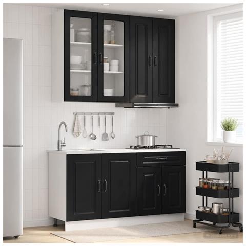 Unità Cucina KALMAR 4 pcs Nero Legno ingegnerizzato - Foto 2