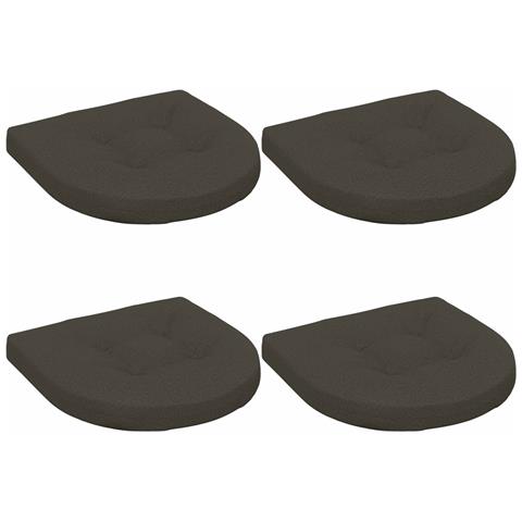 Cuscini per Sedia in 4 Pezzi 4 pz 100% Poliestere Antracite - Foto 1