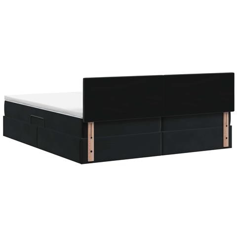 Letto con Contenitore con testiera 2 pz Nero - Foto 9