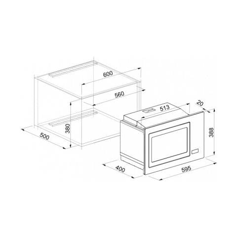 Forno a microonde da Incasso Plano MW FIPP602INNS Multifunzione 60 cm Capacità 78L Classe A+ Inox Inox - Foto 2