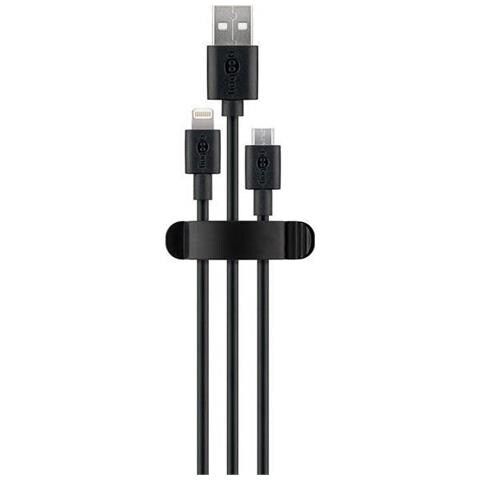 Kit Organizzazione Cavi Autoadesivo Nero 3 Pz. - Foto 1