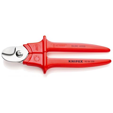 KNIPEX Cesoia per cavi Manici Rivesti in resina Termoplastica Isolamento 1000V (230 mm) 95 06 230 - Foto 2